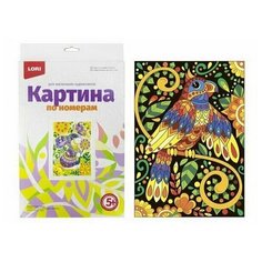 Набор для творчества LORI Картина по номерам для малышей Попугай