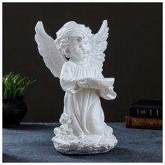 Фигура "Ангел с чашей" белый 19х19х33см 1999785 Хорошие сувениры