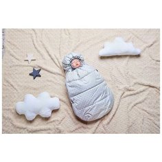 Конверт для новорожденного Топотушки Бемби с капюшоном Звездочка серый 14/3