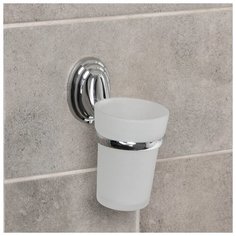 Держатель для зубных щеток Accoona A11103, настенный, 1 стакан, стекло, хром 1179845