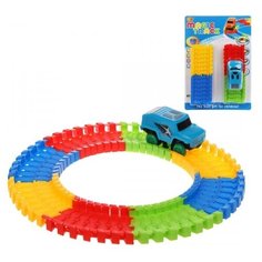 Автотрек эл., в комплекте: деталей 28шт., машина, эл.пит.АА*1шт.не вх.в комплект, коробка Наша Игрушка