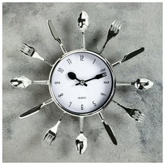 Часы настенные, серия: Кухня, "Вилки, ложки, поварешки" d=25 см 831075 Сима ленд