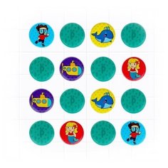 Стикеры для купания "мемо: Водный мир", 6 см в диаметре, 15 картинок, 30 шт. Жирафики