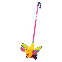 Каталка с ручкой Птичка, пакет Наша Игрушка