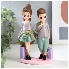 Сувенир полистоун "Парочка модников" набор 2 шт 16,5х5,3х7,4 см 5177669 Сима ленд