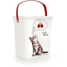 КОНТЕЙНЕР ДЛЯ КОРМА ЖИВОТНЫХ "КОШКИ" 5л (красный) Полимербыт