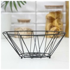 Ваза для фруктов круглая "Этника", цвет черный 5516651 Доляна