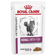 Влажный корм для кошек Royal Canin Renal, при проблемах с почками, с тунцом 2 шт. х 85 г (кусочки в соусе)