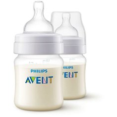 Philips AVENT Бутылочки полипропиленовые Anti-colic SCF810/27, 125 мл, 2 шт., с рождения, бесцветный