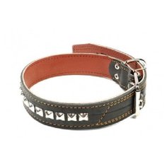 Зоотехнология-м 00570 ошейник двойная кожа с украшением 45мм*85см Геогазтехнология