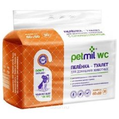 Петмил пеленка впитывающая одноразовая с суперабсорбентом 60*60*30шт Pet Mil
