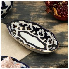 Тарелка овальная Пахта в золоте 18см 1625363 Turon Porcelain