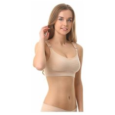 Б-222 Майка бесшовная укороченная для кормящих женщин "ФЭСТ" размер(158,164-92-98) бежевый