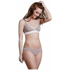 U08905 Майка укороченная для кормящих женщин "HUNNY mammy" размер(158,164-92-98) бежевый меланж/белый