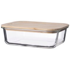 Контейнер для еды Smart Solutions стеклянный 1520 мл с крышкой из бамбука LB1520RC