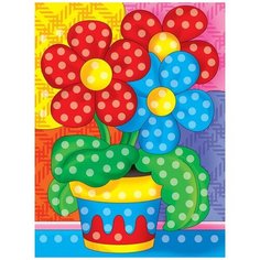 Алмазная мозаика Рыжий кот с подрамником, с полным заполнением, Цветы в горшочке, 10*15 см (AS1015)