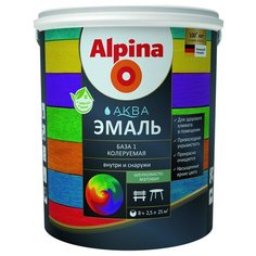 Эмаль акриловая Alpina Аква Эмаль шелковисто-матовая База 1 2,5 л