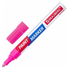 Маркер-краска лаковый EXTRA (paint marker) 4 мм, розовый, улучшенная нитро-основа, BRAUBERG, 151986