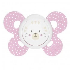 Пустышка силиконовая ортодонтическая Chicco Physio Comfort 6-16 м, котики/розовый