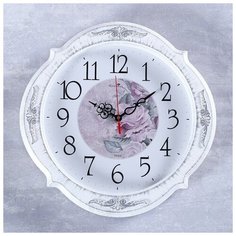 Часы настенные, серия: Классика, "Баконг", белое серебро, 40х40 см 4551244 Сима ленд
