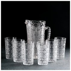 Набор питьевой 7 пред "Северная звезда" кувшин 1,3 л, 6 стаканов 180 мл 4443050 Сима ленд