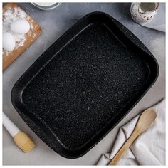 Противень Kukmara 40*29,5*5 см, темный мрамор