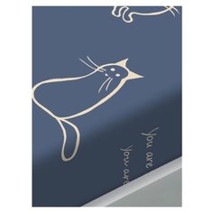 Натяжная простынь на резинке Сказка "Котики" натяжная 160х200 (160*200) см. Натяжная простыня на резинке, 100% хлопок.