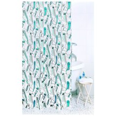 Штора для ванной Bath Plus Owls 180х200 белый/бирюзовый
