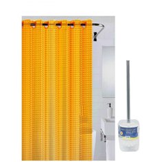 Штора для ванной и ерш для туалета BATH PLUS 3D BBNFD-3D-orange, оранжевый