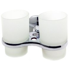 Стакан для зубных щеток Mr. Penguin Квадрат KL-1607, серебристый/белый