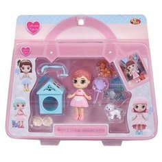 Кукла-мини ABtoys Любимая кукла с 3 питомцами и будкой для собаки