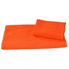Полотенце махровое гладкокрашеное 40х70 см 360г/м2, оранжевый, 100% хлопок 3889000 Текстиль центр