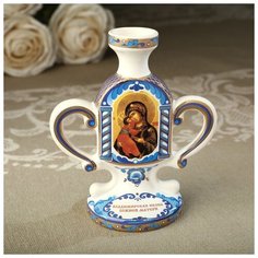 Подсвечник "Киот Владимирская", гжель 4843831 Сима ленд