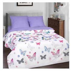Постельное белье/Батерфляй (Поплин-De Luxe)/АртПостель/Размер 1,5 сп