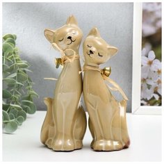 Сувенир керамика "Две кошки сонные" набор 2 шт h=20 см и 18 см 2972453 Сима ленд
