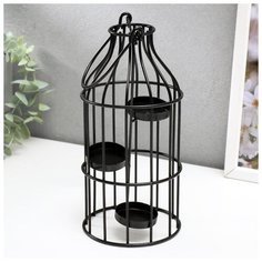 Подсвечник металл 3 свечи "Бутыль" чёрный 21х10х10 см 1902327 Сима ленд