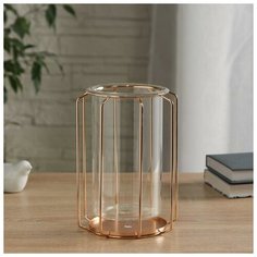 Ваза-флорариум "Ангстрем" колба в подставке, d-12см 16х20 см, золото 5201923 Сима ленд