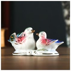 Сувенир керамика "Уточки-мандаринки в пруду" 4,5х3,5х9,5 см 2314087 Сима ленд