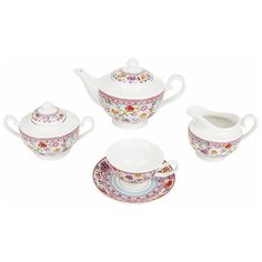 Чайный сервиз Nouvelle Home "Разноцветные тюльпаны" (подарочная упаковка), 6 персон, 15 предм.