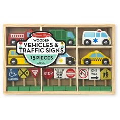 Деревянные игрушки Melissa&Doug -набор машинок Городской Транспорт 3177