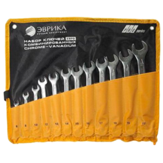 Набор гаечных ключей Эврика ER-50120E, 12 предм., черный/желтый