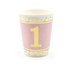 Стакан бумажный 1 год розовый, 190 мл. 10 шт. Творческий центр Сфера