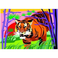 Набор для творчества LORI Картина по номерам для малышей Гордый тигр