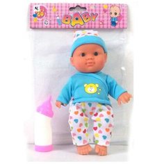 Пупс Мой малыш, 21см, в комбинезоне с бутылочкой PT-01421 A Btoys