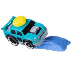 Машинка ABtoys АвтоСити с кнопкой запуска и аксесс. бирюзовая C-00416