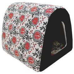 Домик для собак и кошек ZOOexpress Туннель ЭкоЛен + мебельная ткань №2 50х42х35 см черный