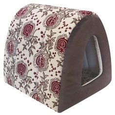 Домик для собак и кошек ZOOexpress Туннель ЭкоЛен + мебельная ткань №2 50х42х35 см коричневый