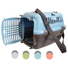 Переноска "Турне" с пластиковой дверцей 48х32х32 см (коврик + ремень) Zo Oexpress