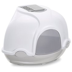 IMAC туалет-био для кошек, угловой, светло-серый, "Ginger", 52х52х44 см