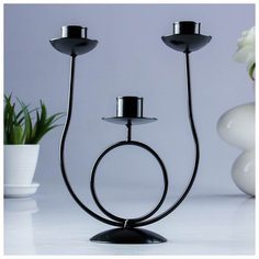 Подсвечник Трио чёрный 1596057 Омский Свечной